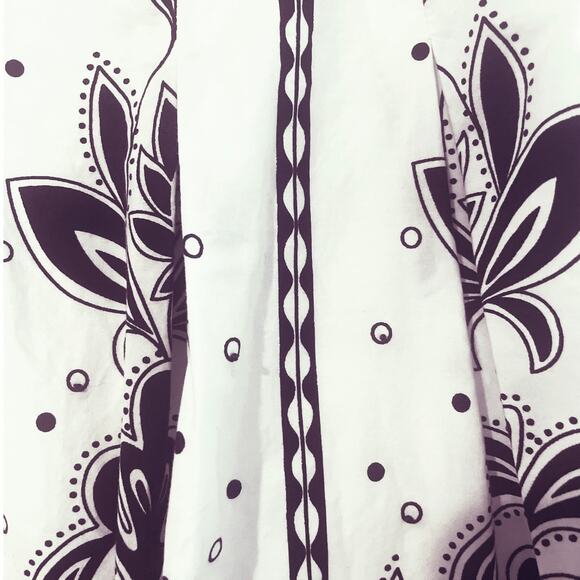 Gorgeous Flowy Black and White Skirt Talbots Fully Lined  Size 6 - Boho Western - Picture 2 of 8